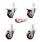 Service Caster 3 Inch Maroon Poly Swivel 3/4 Inch Square Stem Caster Total Lock Brakes, 2PK SCC-SQTTL20S314-PPUB-MRN-34-2-S-2 - alternate 3